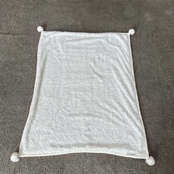 Pottery Barn Kids The Snuggle is Real Baby Blanket Ivory Neutral Knit Sherpa - Picture 7 of 8